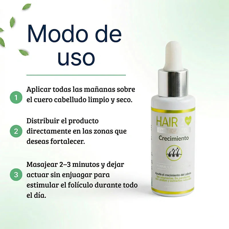 Locion Capilar + Shot de Crecimiento - Elimina la calvicie y control el crecimiento del cabello