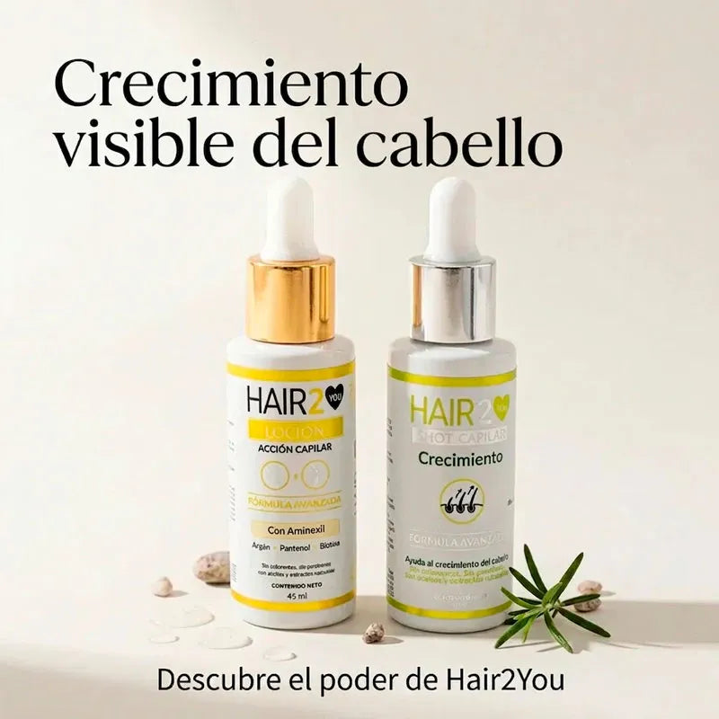 Locion Capilar + Shot de Crecimiento - Elimina la calvicie y control el crecimiento del cabello